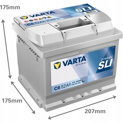 AKUMULATOR 52AH/520A P+ VARTA DYNAMIC SLI C6