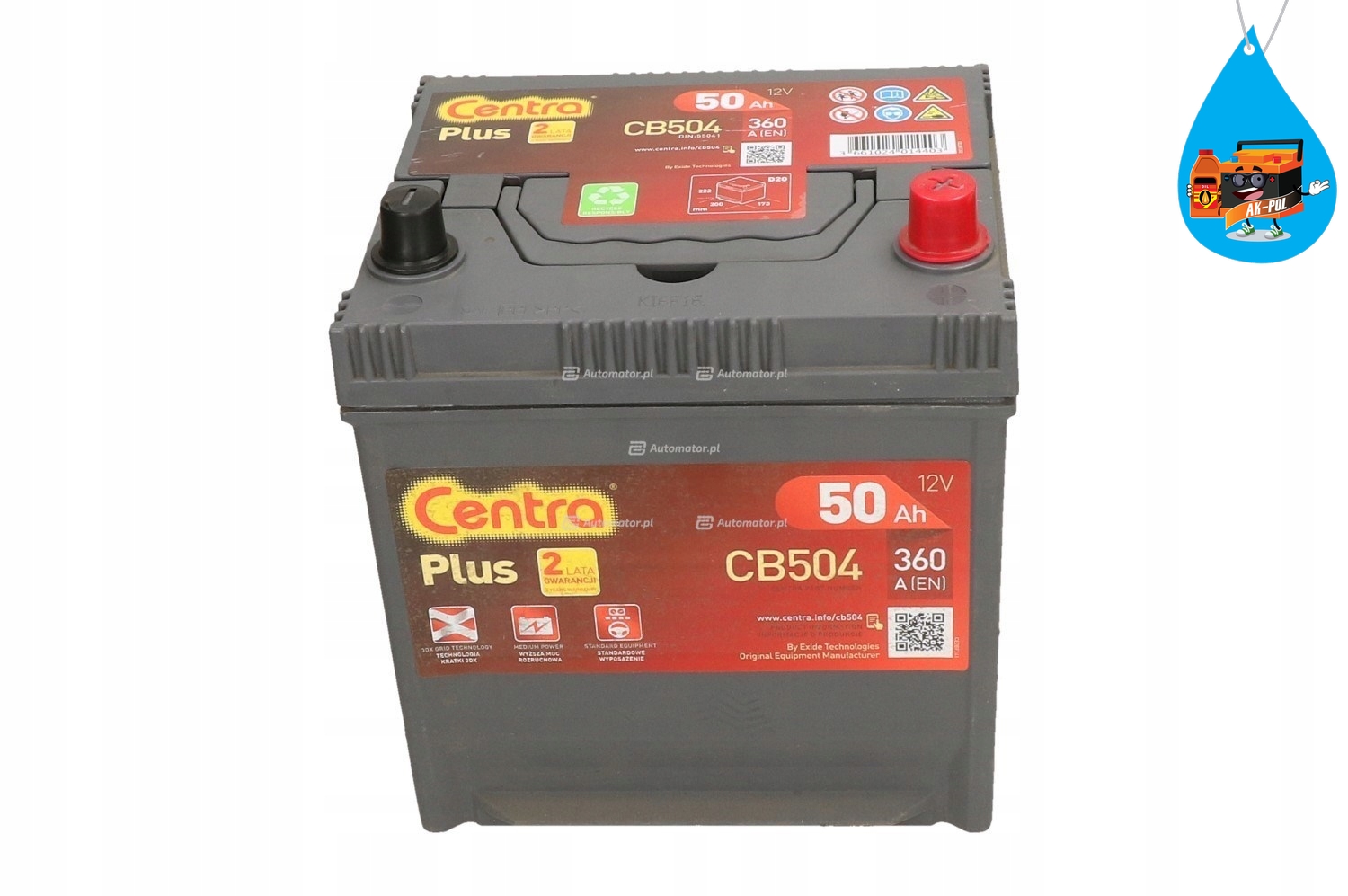 CENTRA CB504 Plus PLUS ** Batterie 12V 50Ah 360A Korean B1 Bleiakkumulator