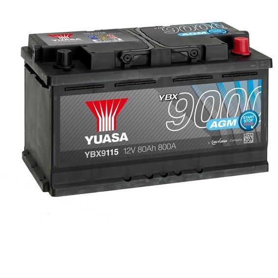12V 80Ah 800A Yuasa YBX9115 AGM Autobatterie